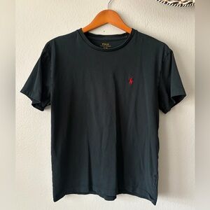 Polo Ralph Lauren 100% Cotton Black Short Sleeve Tee with Red Logo Men’s Small